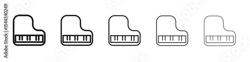 Piano icon black and white vector sign