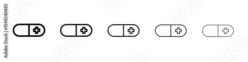 Pill Icon black and white vector sign