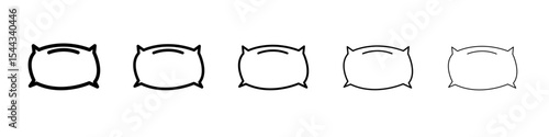 Pillow icon black and white vector sign