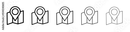 Pin on a map icon black and white vector sign