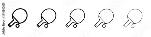 Ping pong icon black and white vector sign