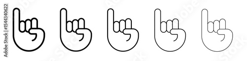 Pinky finger icon black and white vector sign