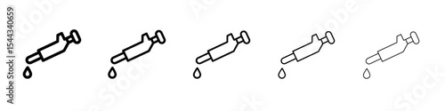 pipette icon black and white vector sign