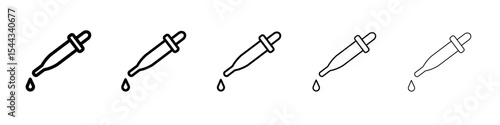pipette icon black and white vector sign