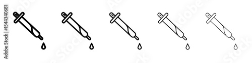 pipette icon black and white vector sign