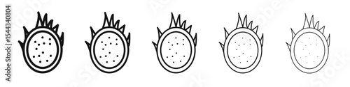 pitaya icon black and white vector sign