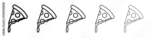 Pizza icon black and white vector sign