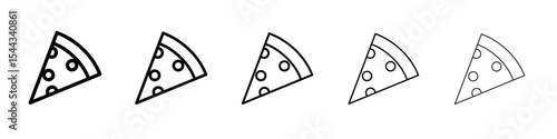 Pizza icon black and white vector sign