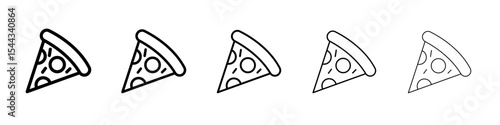 Pizza icon black and white vector sign