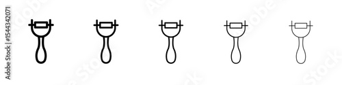 Potato peeler icon black and white vector sign