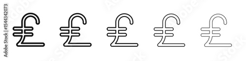 Pound icon black and white vector sign