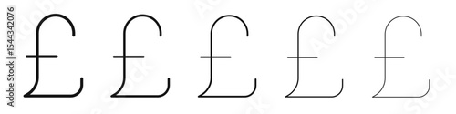 Pound icon black and white vector sign