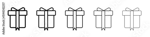 Present box icon black and white vector sign