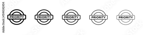 Priority icon black and white vector sign