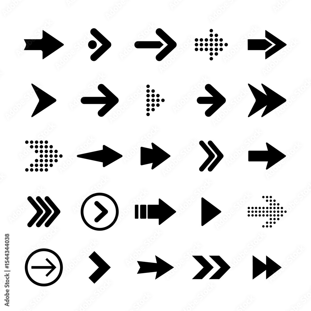 various arrow icons in different styles various arrow icons in different styles
