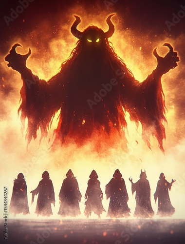Fiery Demon and Shadowy Followers