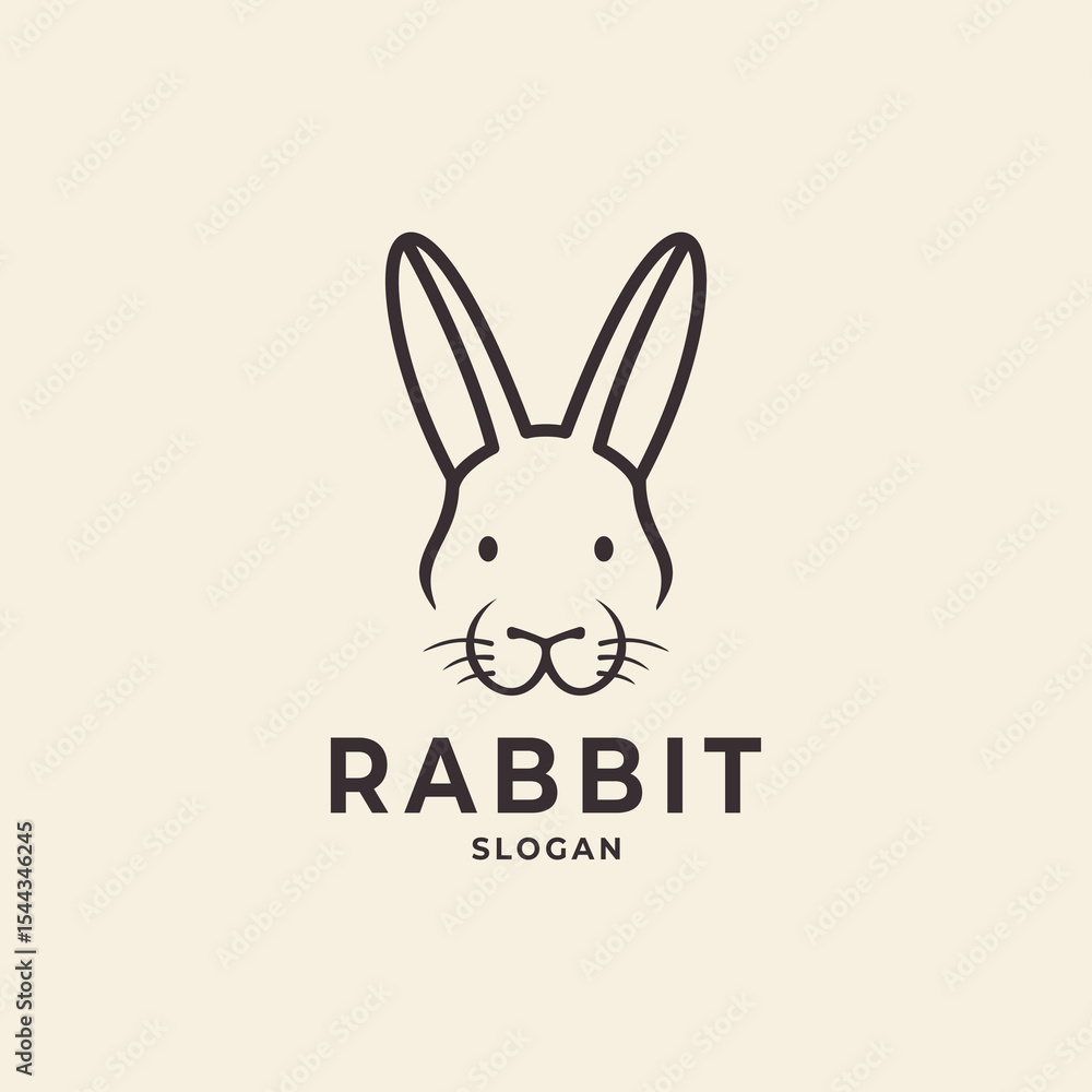Fototapeta premium simple rabbit logo abstract design