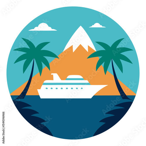 Luxury cruise ship tropical vacation island getaway