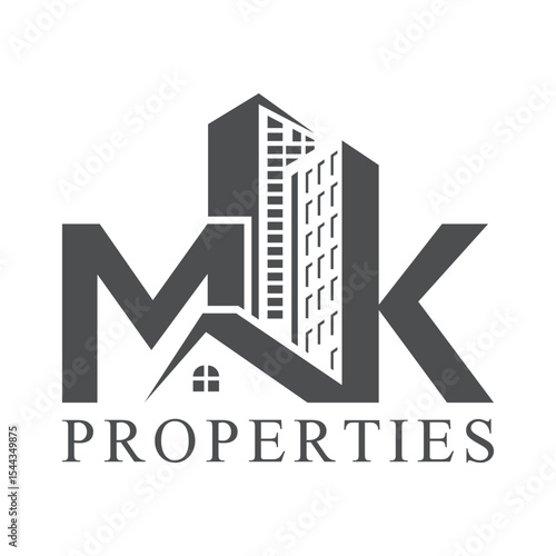 Mk properties logo design