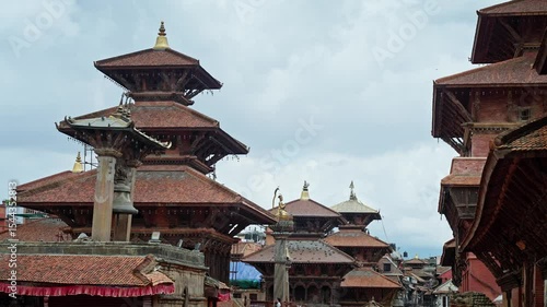 Skyline of Ancient Temples at Patan Durbar Square – Traditional Nepalese Architecture