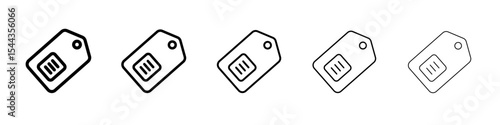 Tags icon black and white vector sign