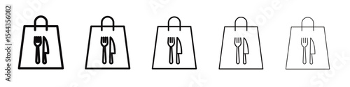 Take away food icon black and white vector sign