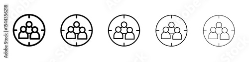 Target audience icon black and white vector sign