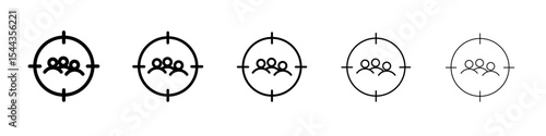 Target audience icon black and white vector sign