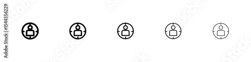 Target icon black and white vector sign