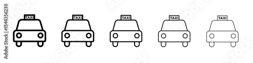 Taxi icon black and white vector sign
