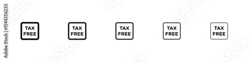 Tax free icon black and white vector sign