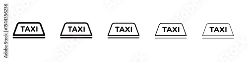 Taxi lamp icon black and white vector sign