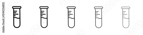 Test tube icon black and white vector sign