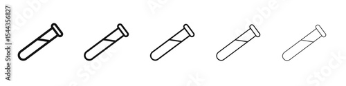 Test tube icon black and white vector sign