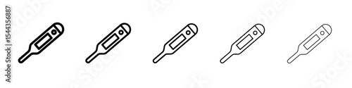 Thermometer Icon black and white vector sign