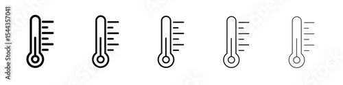 Thermometer icon black and white vector sign