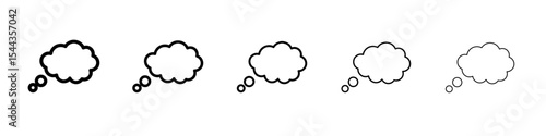 Think bubble icon black and white vector sign
