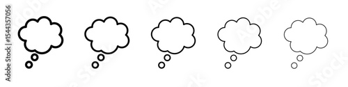 Thinking bubble icon black and white vector sign