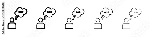 Thinking icon black and white vector sign