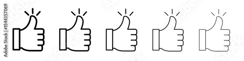 thumbs up icon black and white vector sign