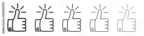 Thumbs Up icon black and white vector sign
