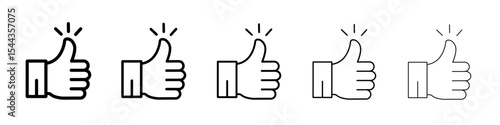 Thumbs Up icon black and white vector sign