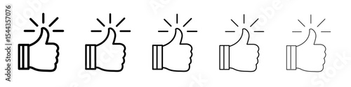 Thumbs Up icon black and white vector sign