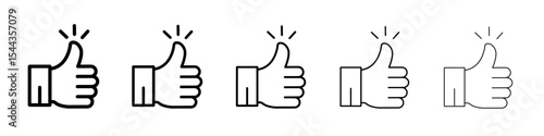 Thumbs Up icon black and white vector sign