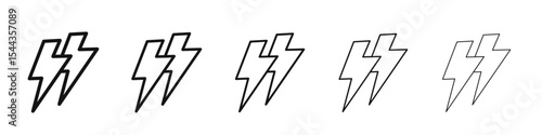 Thunder bolt icon black and white vector sign