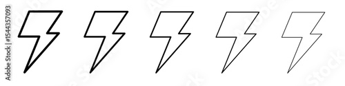Thunder lightning icon black and white vector sign