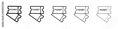 Ticket icon black and white vector sign
