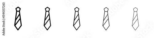 Tie icon black and white vector sign