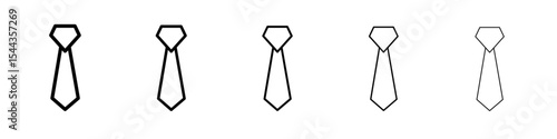 Tie icon black and white vector sign
