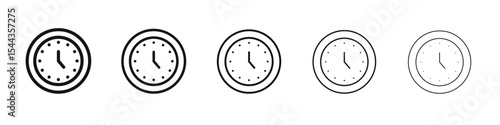 Time clock icon black and white vector sign